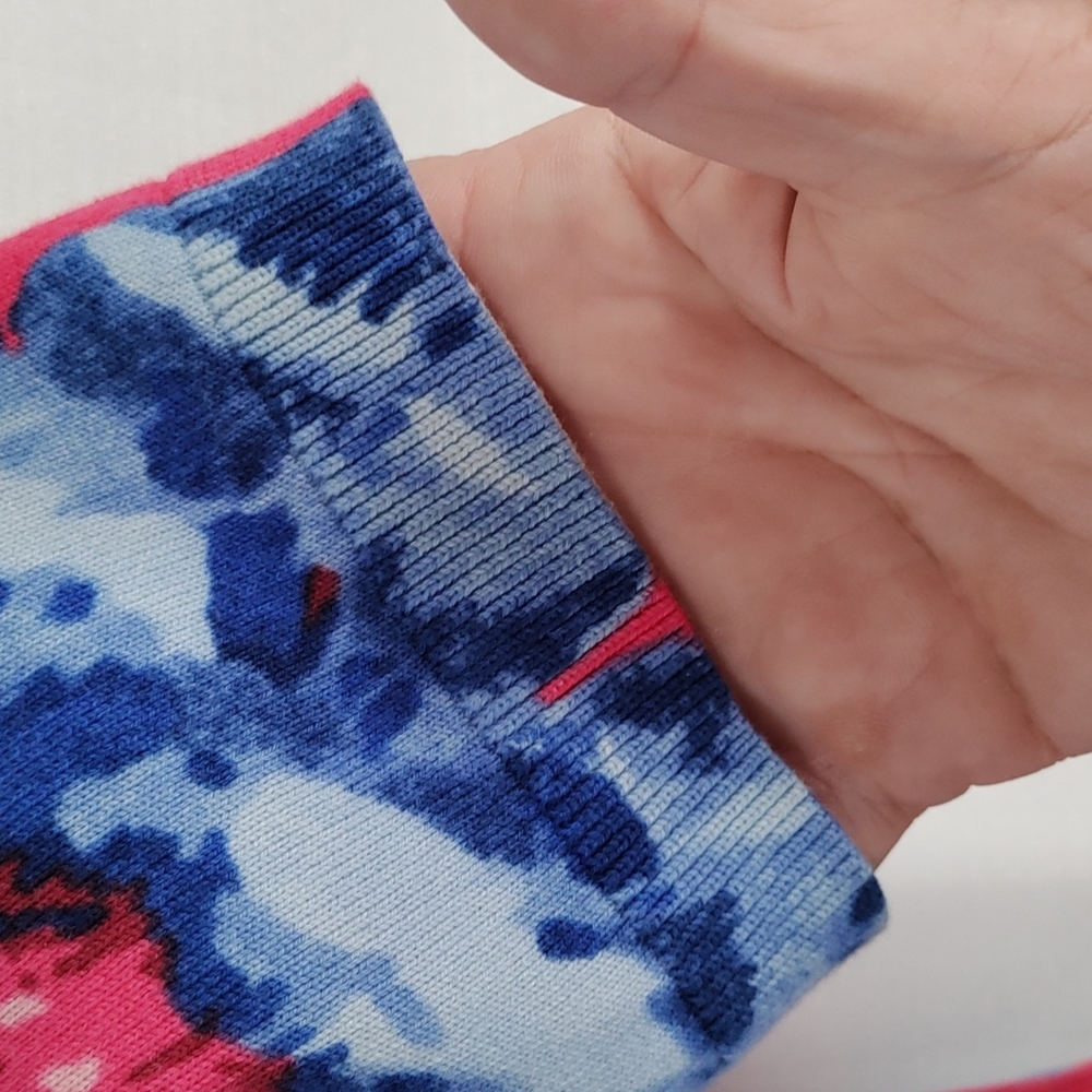 *D117 Talbots pink and blue floral print sweater PS CLEARANCE - Picture 6 of 12